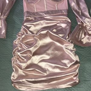 Satin blush pink dress